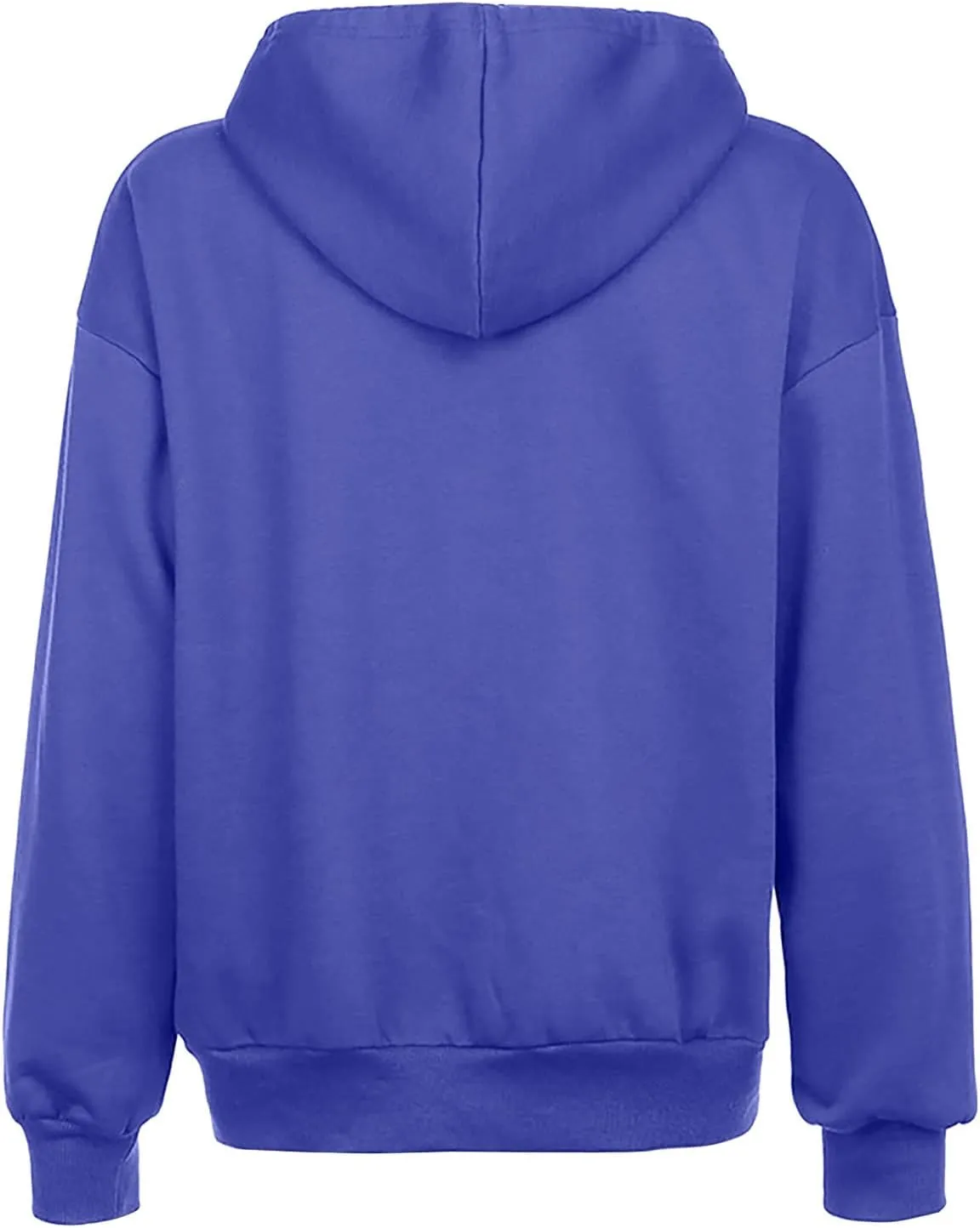 Women's Casual Fall Winter Coats Solid Zip Up Hoodie Fashion Zipper Hooded Blouse Long Sleeve Sweatshirt with Pockets