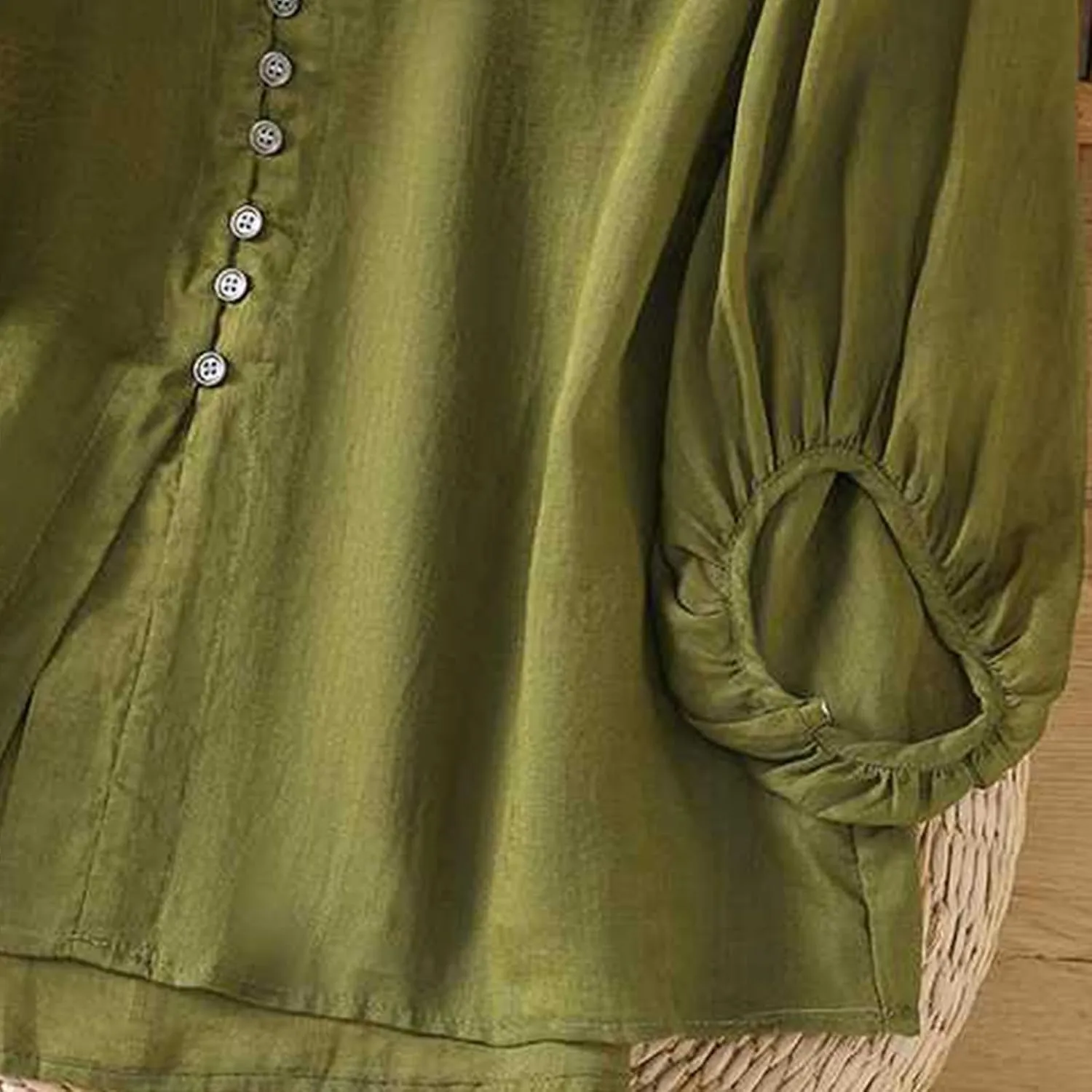 Womens Cute Cotton Linen Shirts Summer Cotton 3/4 Sleeve Tops Button Down V Neck Short Tees Casual Vacation Blouse