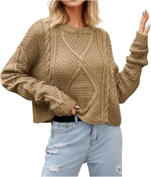 Women's Fall Mock Neck Cropped Sweater 2024 Long Sleeve Soft Trendy Ribbed Knit Cute Ladies Pullover Jumper Tops