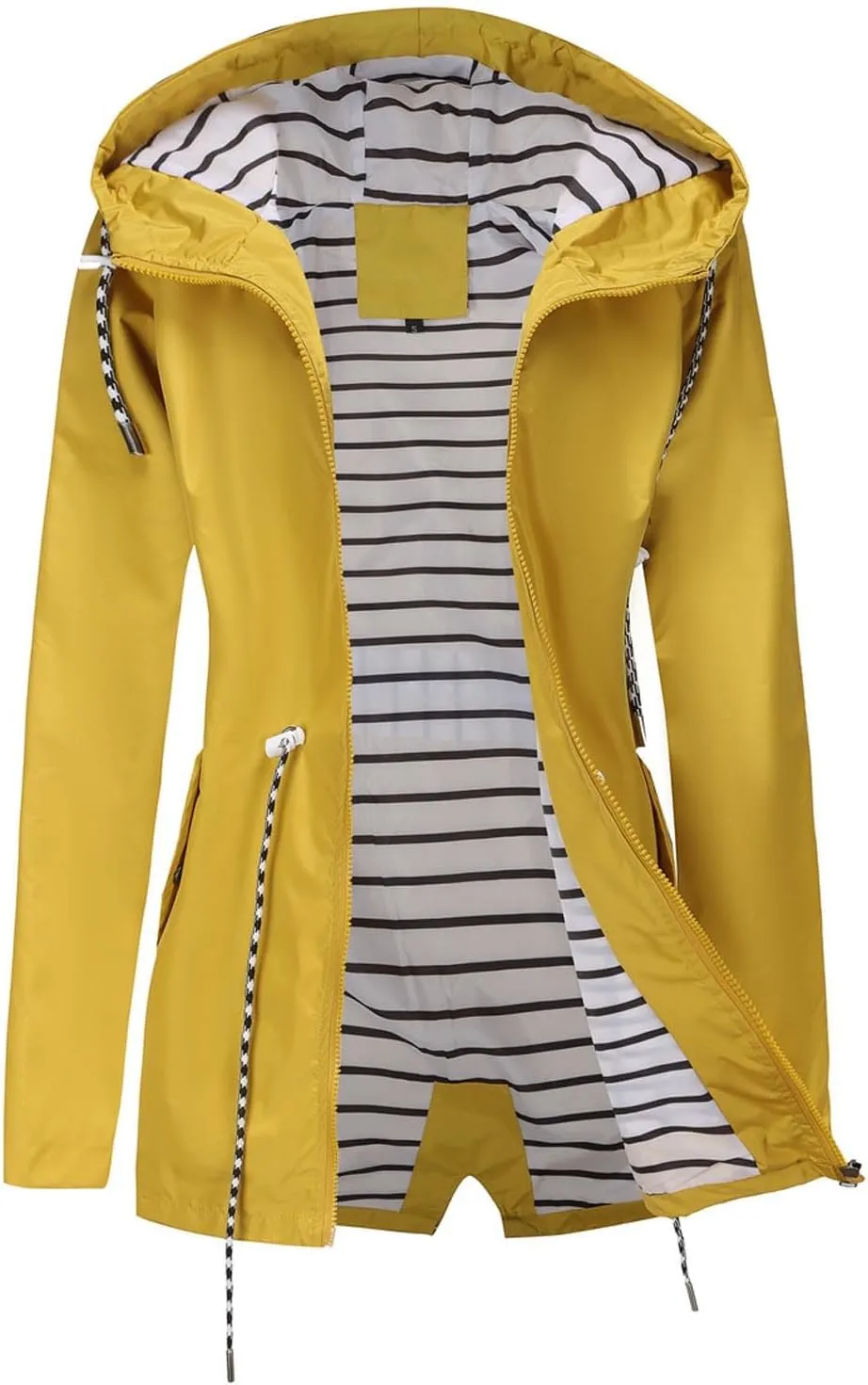Womens Hooded Rain Jackets Fall Winter Outdoor Jacket Zip Up Hoodie Windbreaker Outwear Casual Rainproof Coats