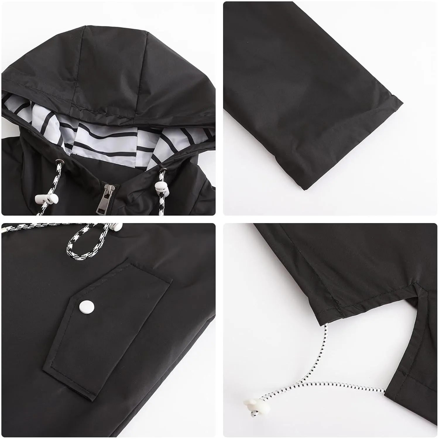 Womens Hooded Rain Jackets Fall Winter Outdoor Jacket Zip Up Hoodie Windbreaker Outwear Casual Rainproof Coats