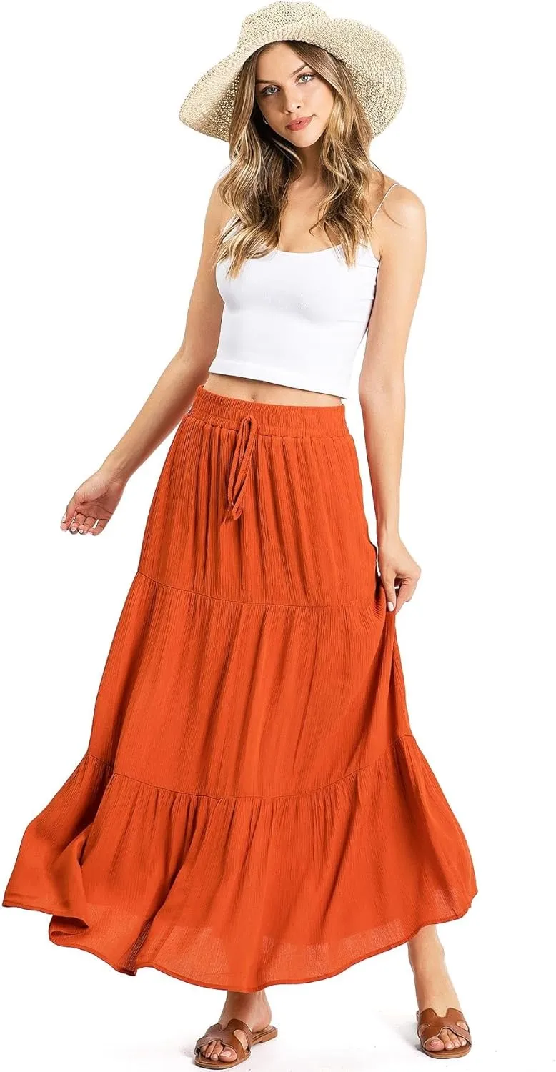 Women's Juniors Boho Maxi Skirt