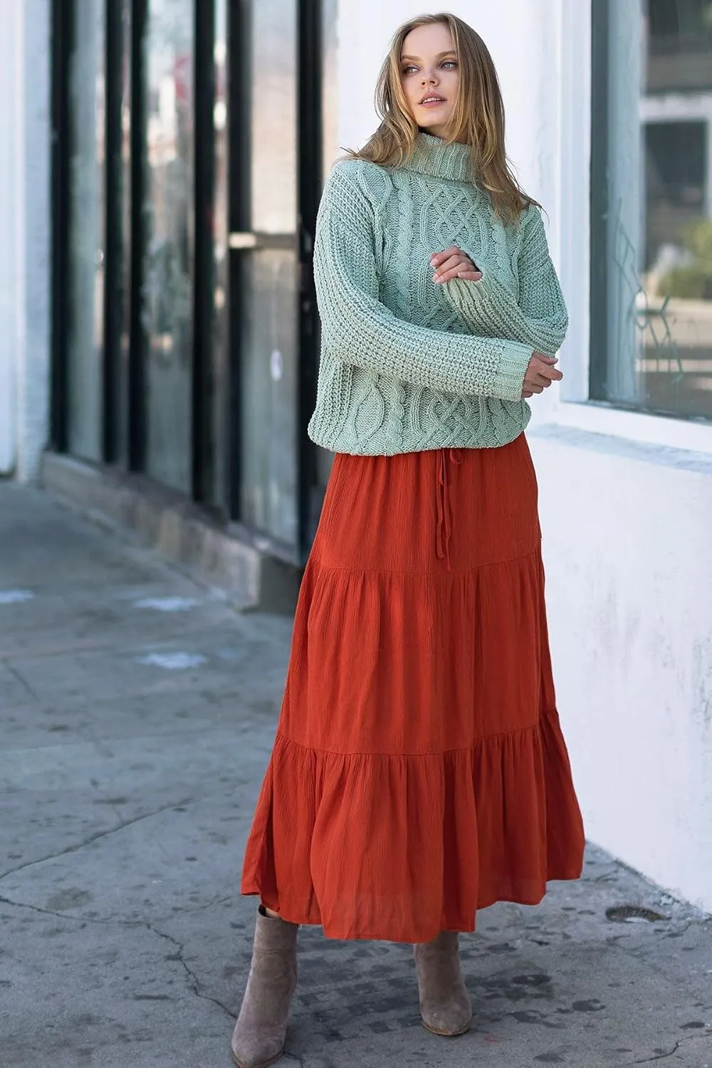Women's Juniors Boho Maxi Skirt