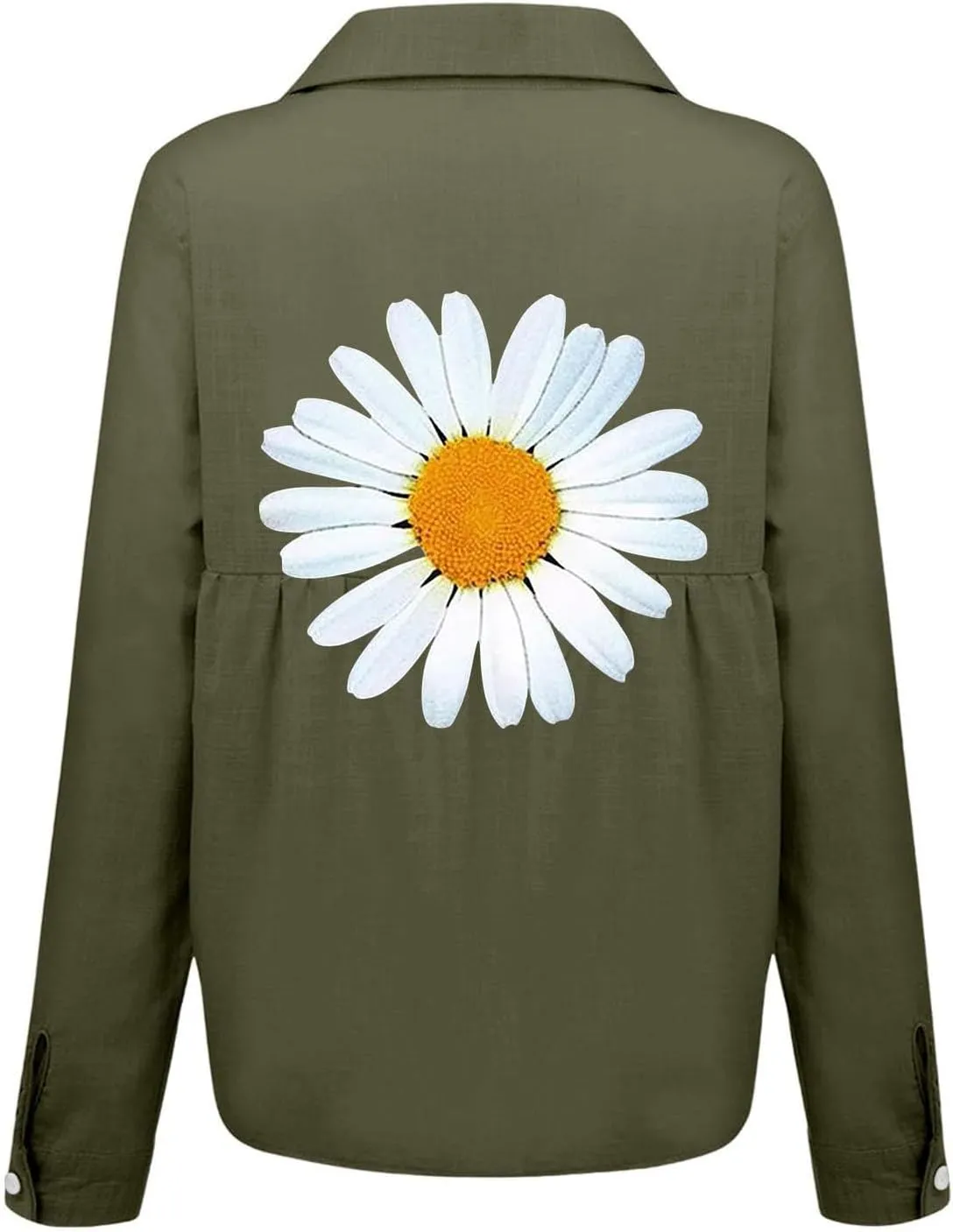 Womens Linen Button Down Shirt Long Sleeve Printed Shirt Womens Linen Shirt Linen Top Womens