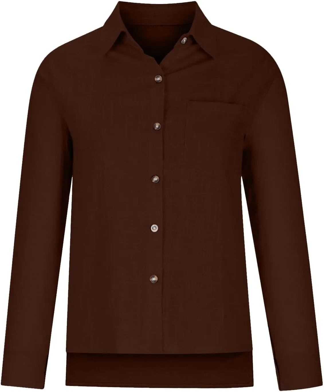 Womens Linen Button Down Shirts Spring Casual Long Sleeve Solid Color Shirts Loose Summer Cute Tees Outfits Blouse
