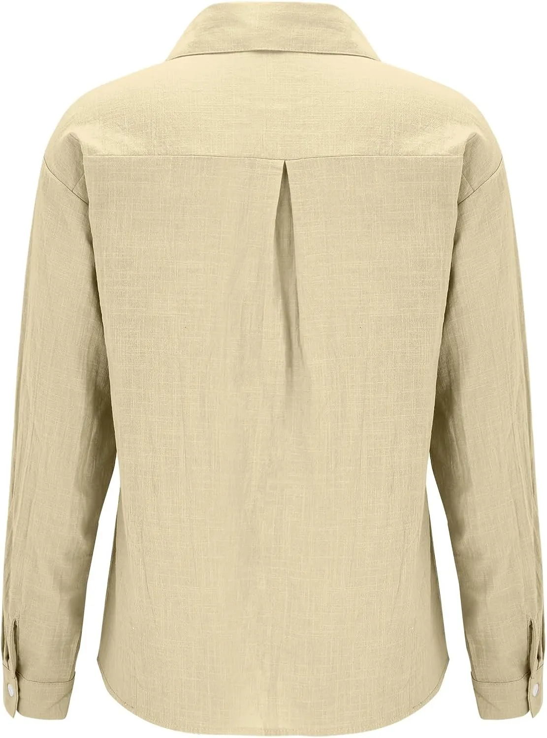 Womens Linen Button Down Shirts Spring Casual Long Sleeve Solid Color Shirts Loose Summer Cute Tees Outfits Blouse