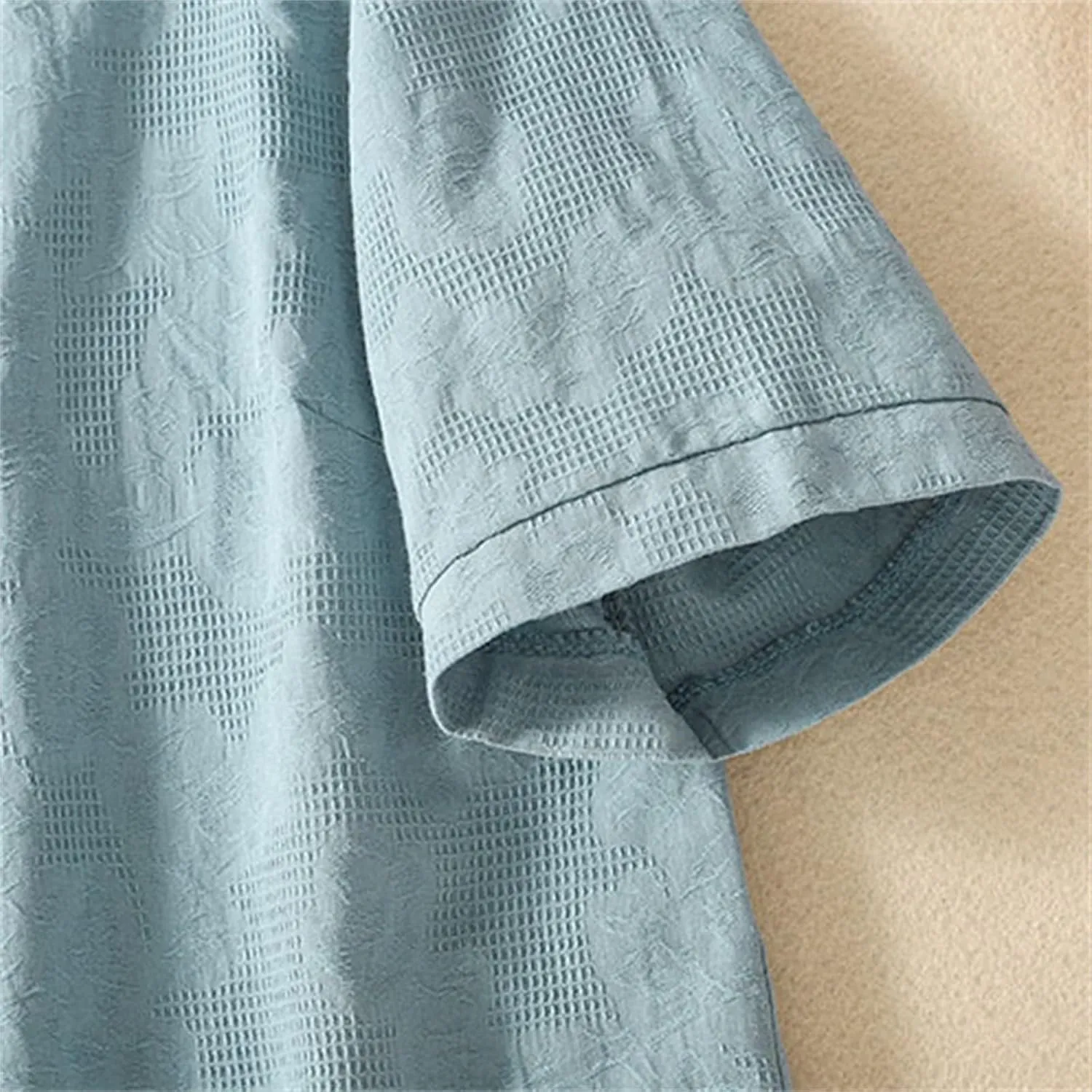 Women's Linen Shirt Short Sleeve Business Blouse V Neck Loose Soft Tops 2025 Summer Casual Trendy T-Shirts