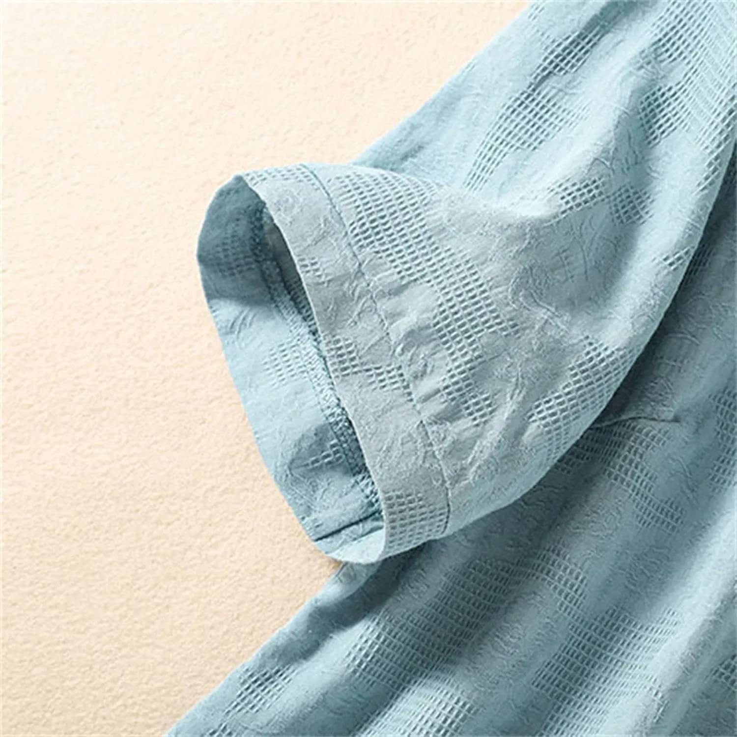 Women's Linen Shirt Short Sleeve Business Blouse V Neck Loose Soft Tops 2025 Summer Casual Trendy T-Shirts
