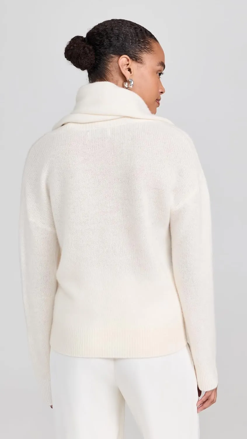 Women's Lofty Cashmere Two Piece V Neck Scarf Set
