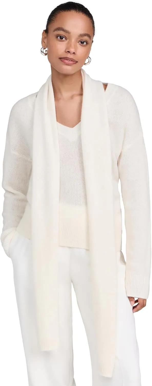 Women's Lofty Cashmere Two Piece V Neck Scarf Set