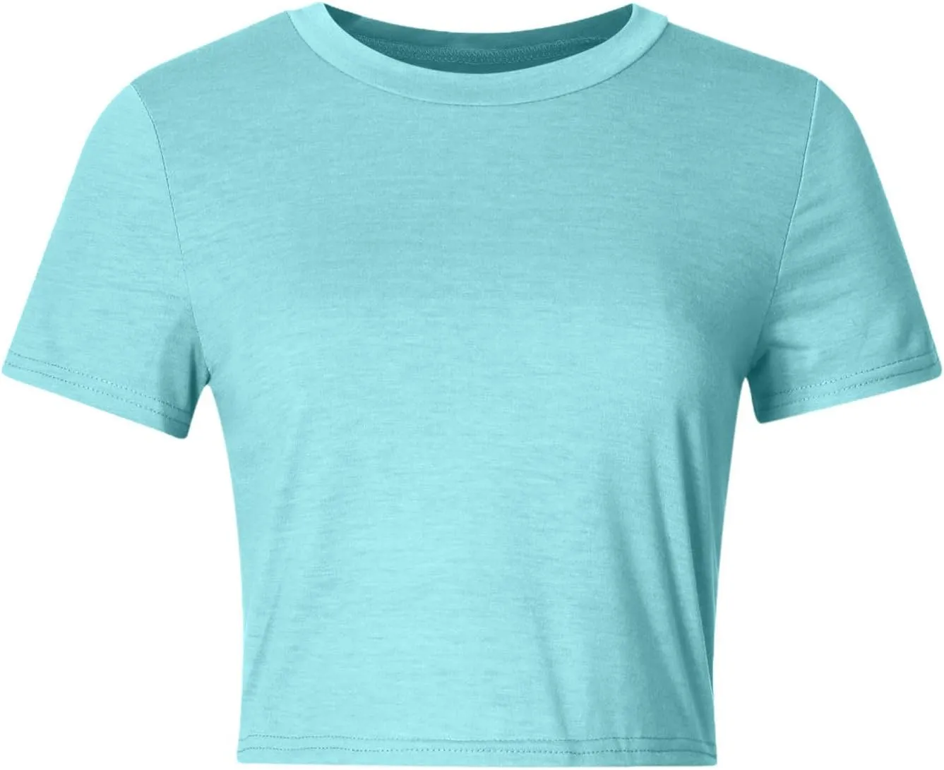 Womens Short Sleeve Crop Tops Basic T Shirts Scoop Neck Slim Fit Going Out Summer Tees Y2k Clothing 2025