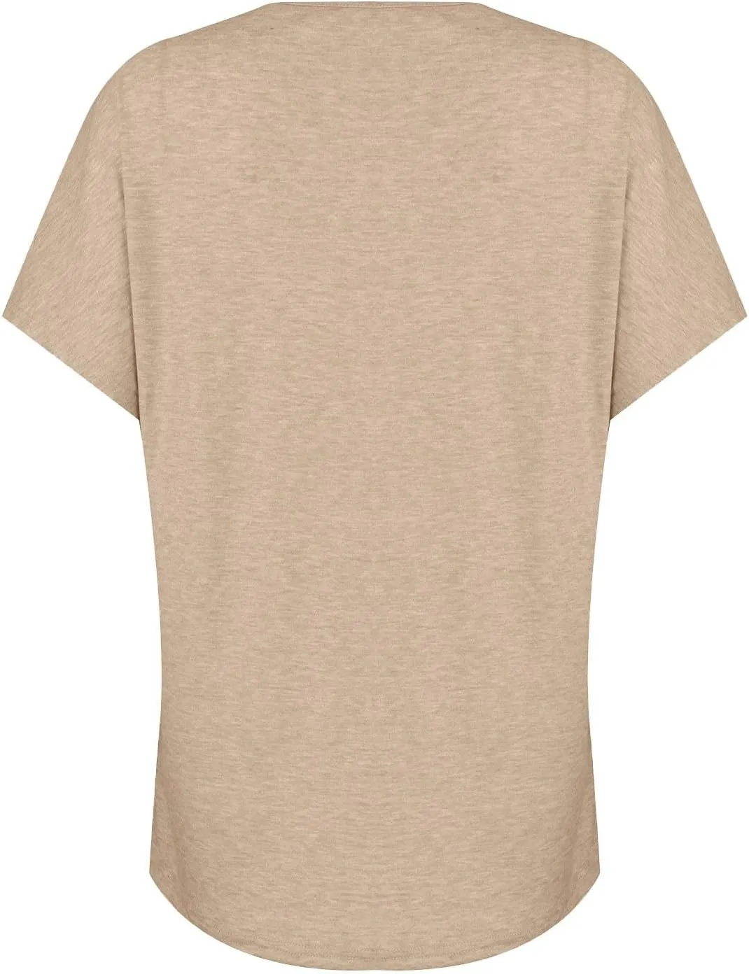 Womens Short Sleeve Dressy Casual Tshirt Loose Button Decor Summer Tunic Blouses