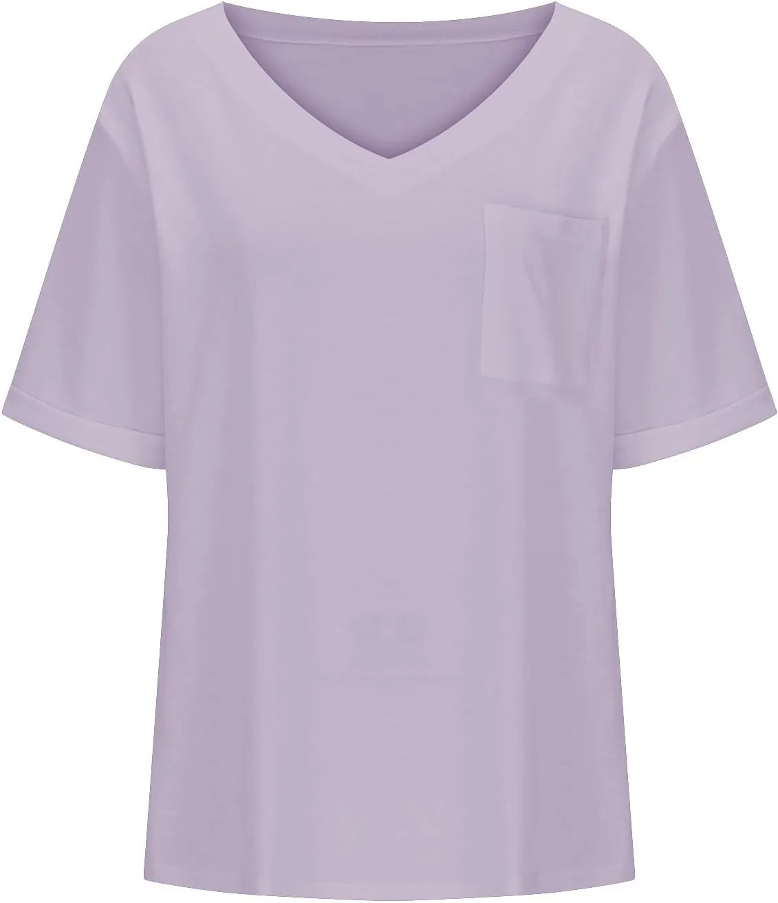 Women's Slim Fit V Neck T-Shirts Summer Short Sleeve Solid Tunic Tops Casual Trendy Spring Tees Basic 2025 Shirt