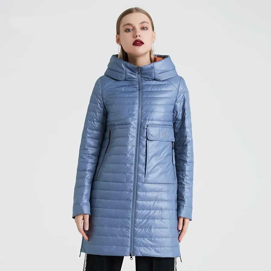 Women's Spring/Autumn Polyester Windproof Coat With Pockets