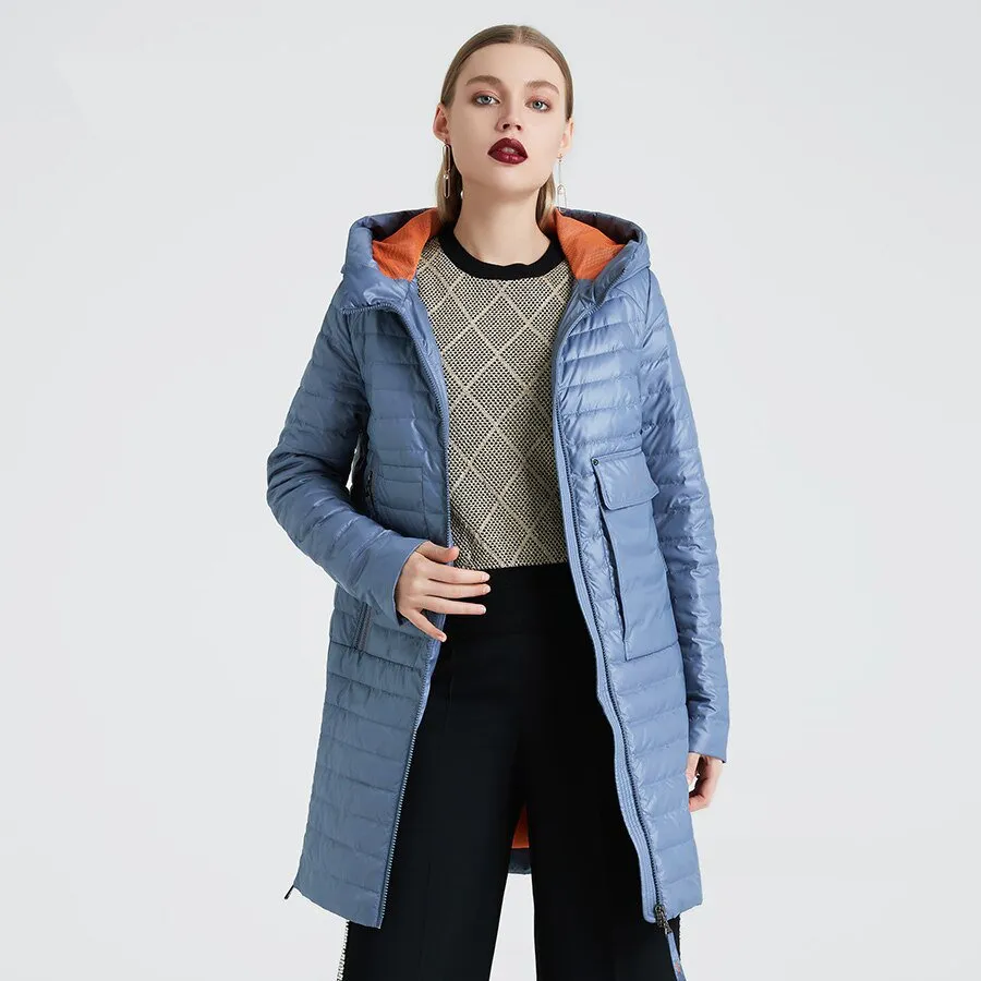 Women's Spring/Autumn Polyester Windproof Coat With Pockets