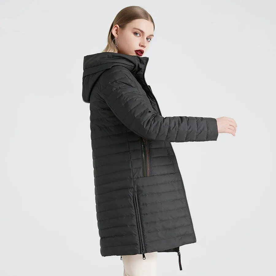 Women's Spring/Autumn Polyester Windproof Coat With Pockets
