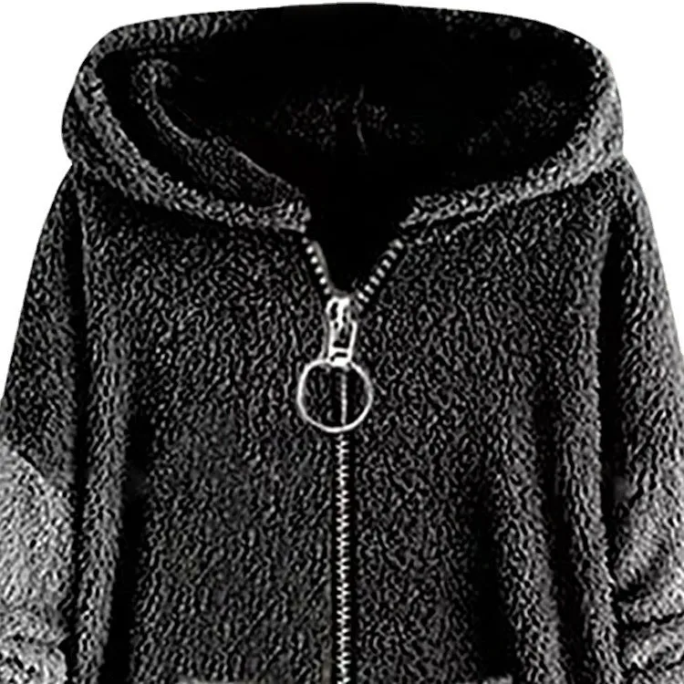 Women's Style Autumn Street Hipster Fluffy Hooded Sweaters