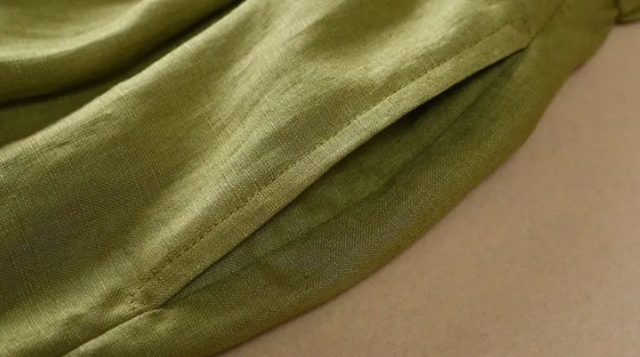 Women's Summer/Autumn Multicolor Cotton Linen Skirt