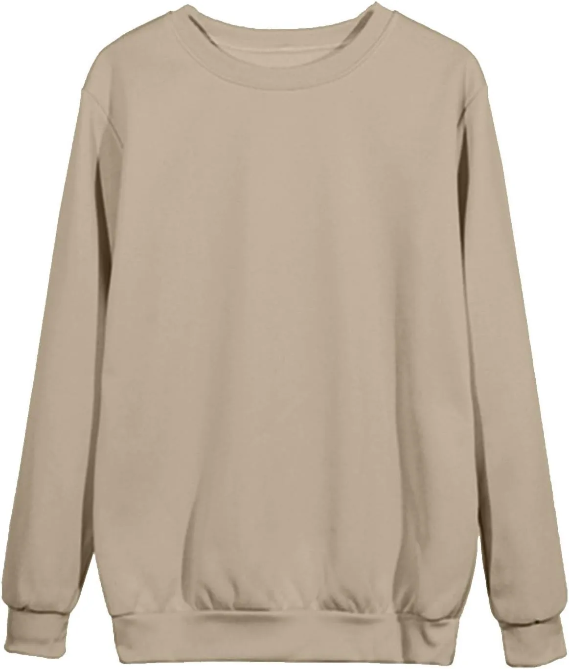 Womens Sweatshirts Solid Color Casual Long Sleeve Crew Neck Pullovers Sweatshirt Trendy Lightweight Soft Shirt Tops
