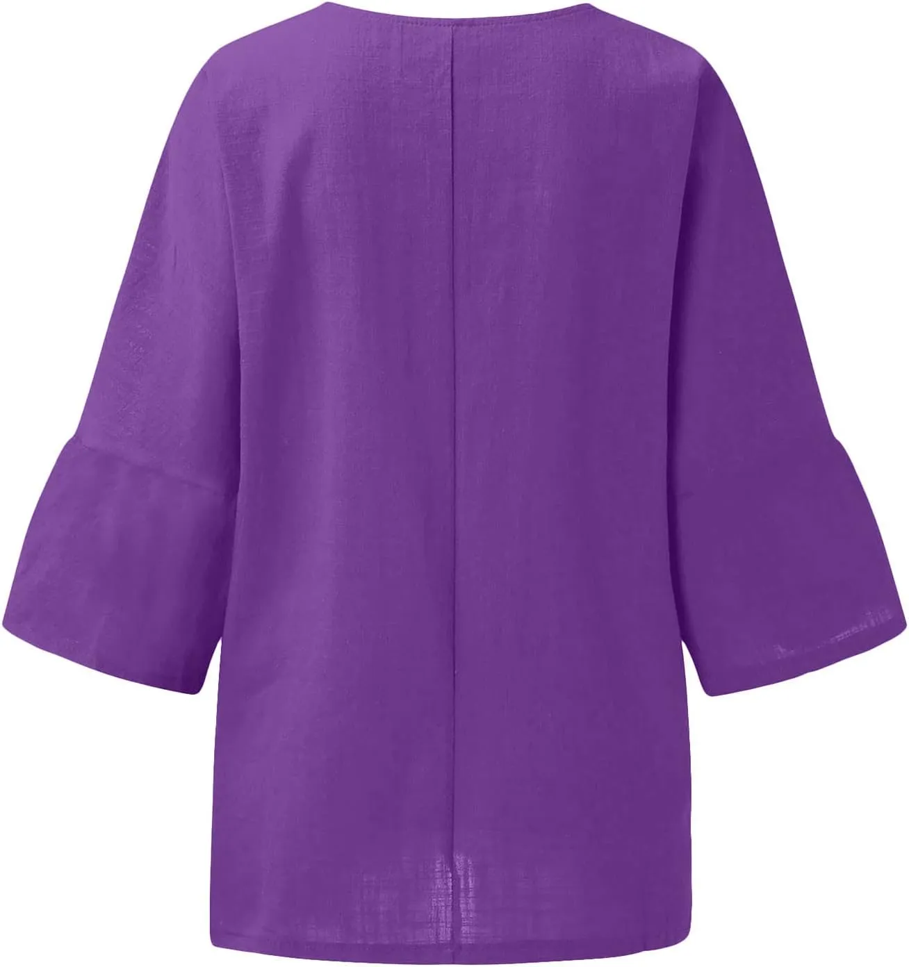 Womens T Shirts Cotton Loose Fit 3/4 Sleeve Crewneck Cotton Linen Top Blouse Casual Dressy Summer Loose Pullover 2024
