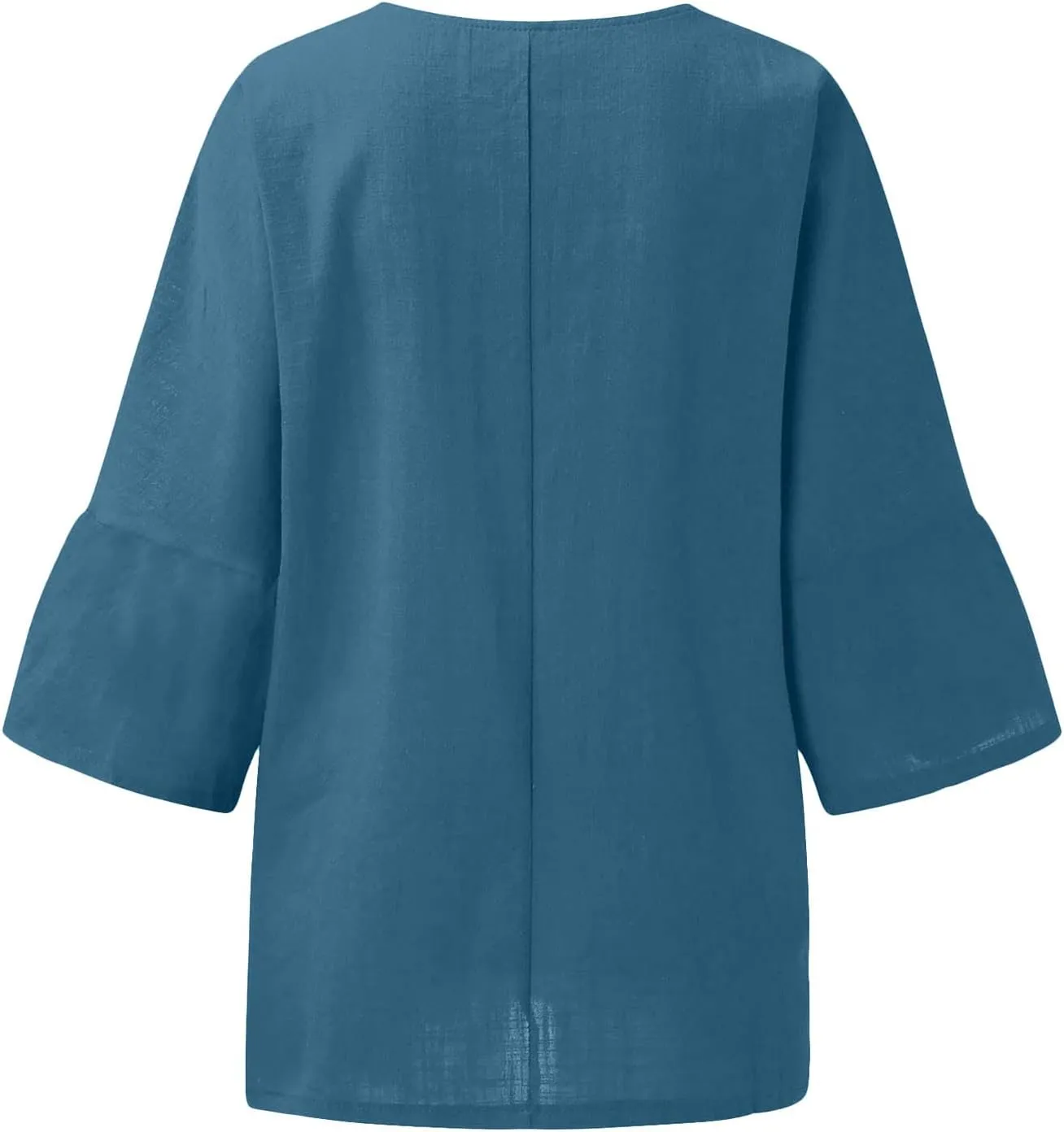 Womens T Shirts Cotton Loose Fit 3/4 Sleeve Crewneck Cotton Linen Top Blouse Casual Dressy Summer Loose Pullover 2024