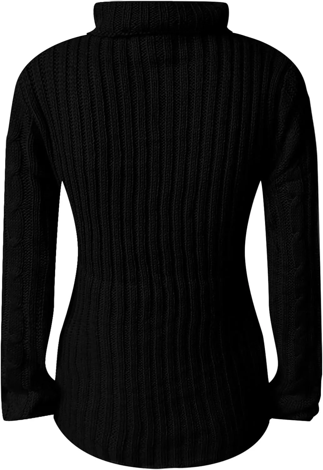 Women's Turtleneck Sweaters Casual Oversized Long Sleeve Color Block Side Slit Pullover Ribbed Knit Jumper Tops