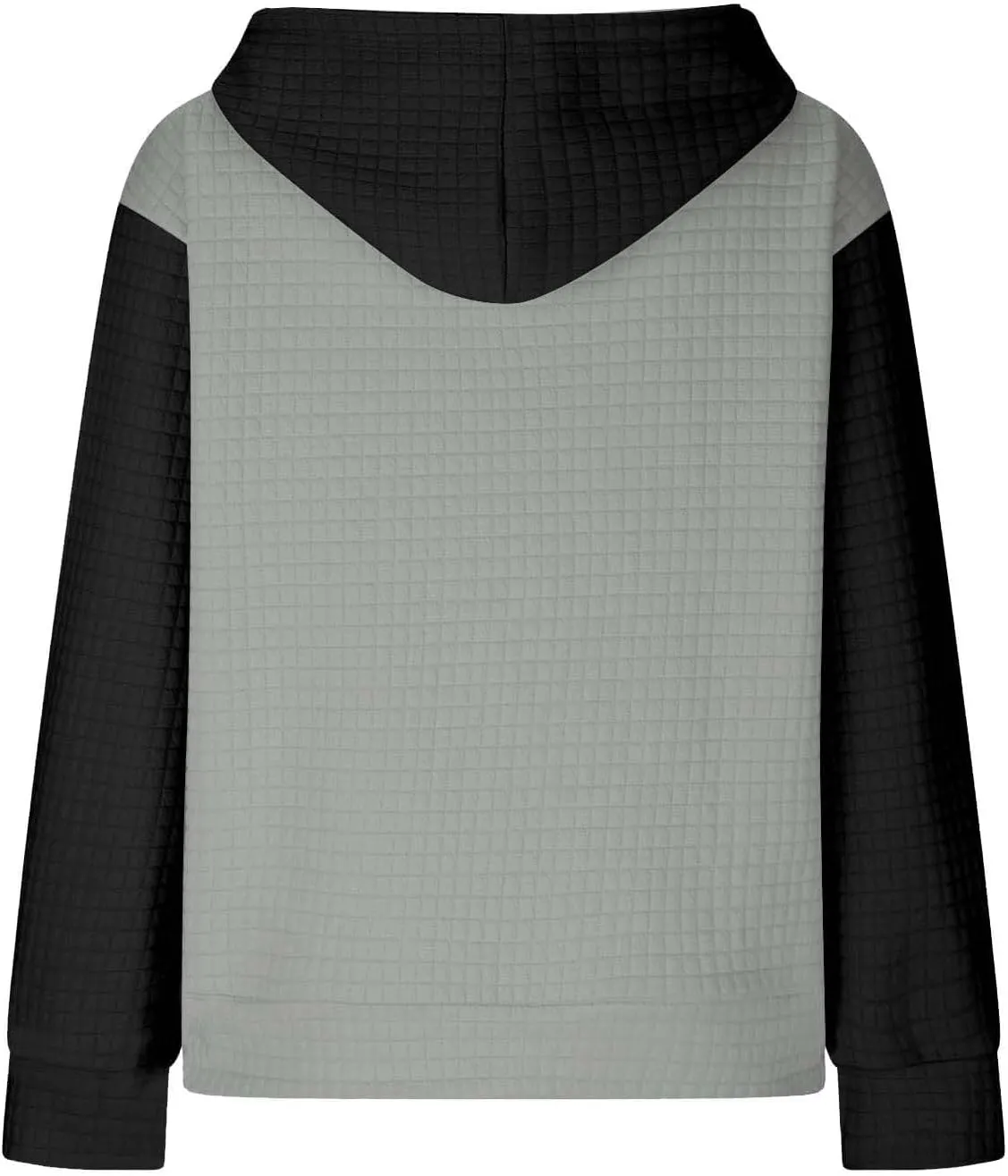 Womens Waffle Knit Hooded Sweatshirts Casual Long Sleeve Ladies Sweatshirts Tops Color Patchwork Hoodies Tops