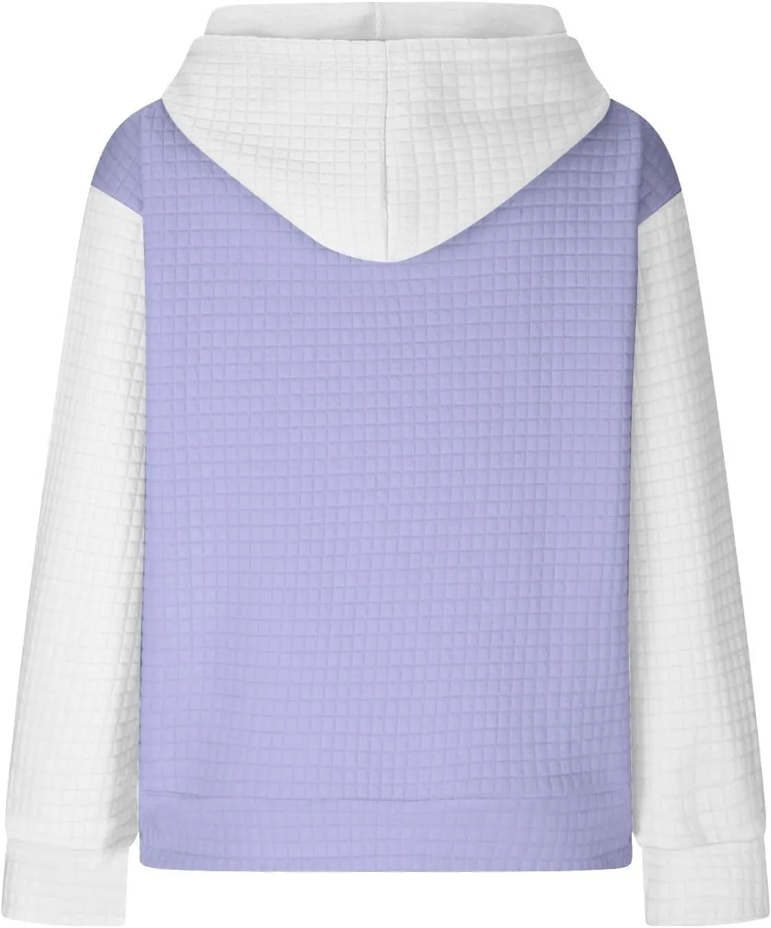 Womens Waffle Knit Hooded Sweatshirts Casual Long Sleeve Ladies Sweatshirts Tops Color Patchwork Hoodies Tops