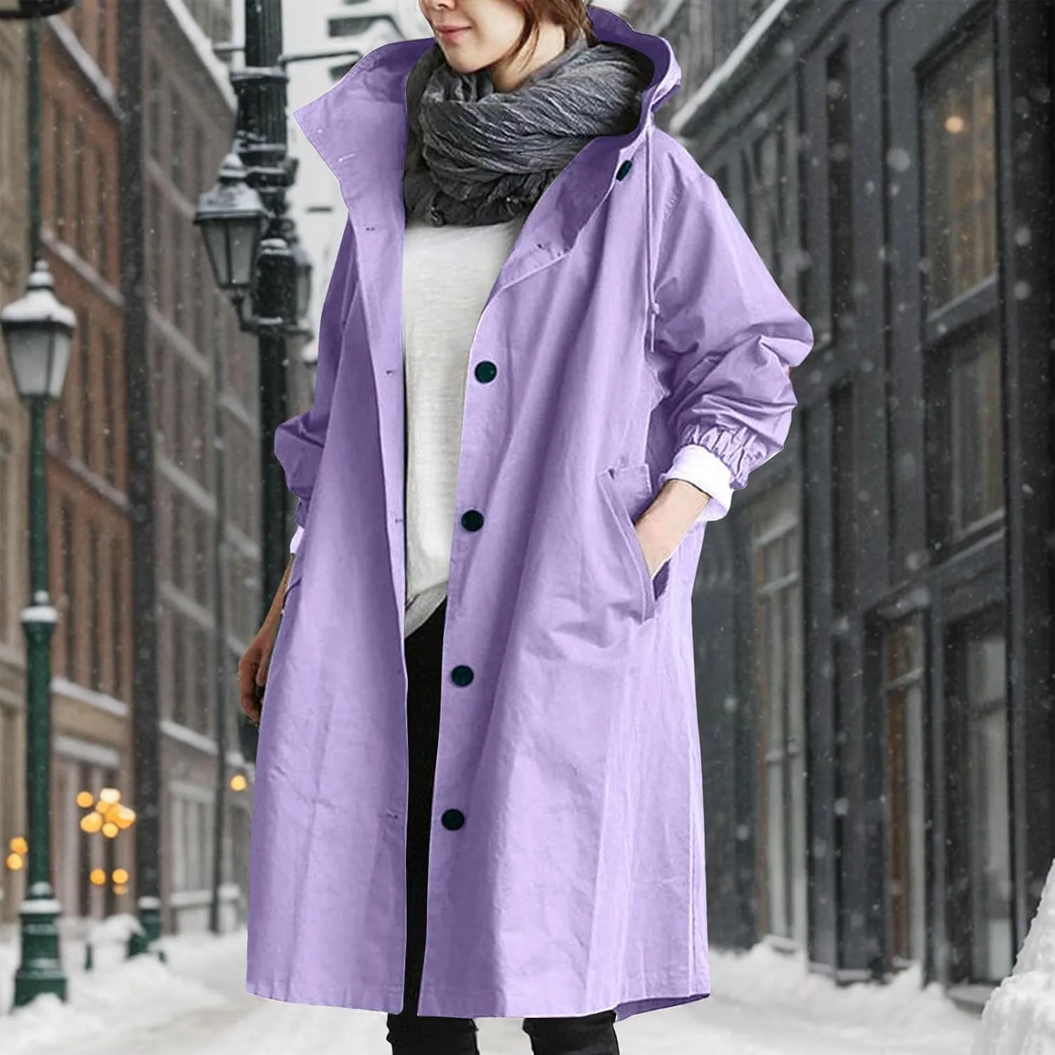 Women's Winter Overcoat Mid-Long Stand Collar Single Breasted Coat Outerwear