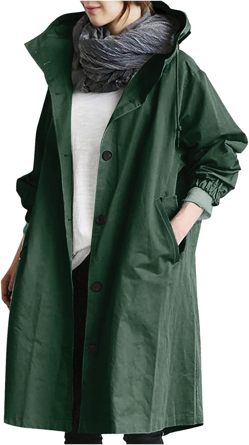 Women's Winter Overcoat Mid-Long Stand Collar Single Breasted Coat Outerwear
