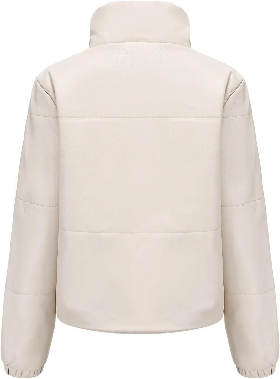 Women's Winter Puffer Jacket Long Sleeve Zip Up Quilted Baggy Warm Short Puffer Down Coats Hooded with Pockets