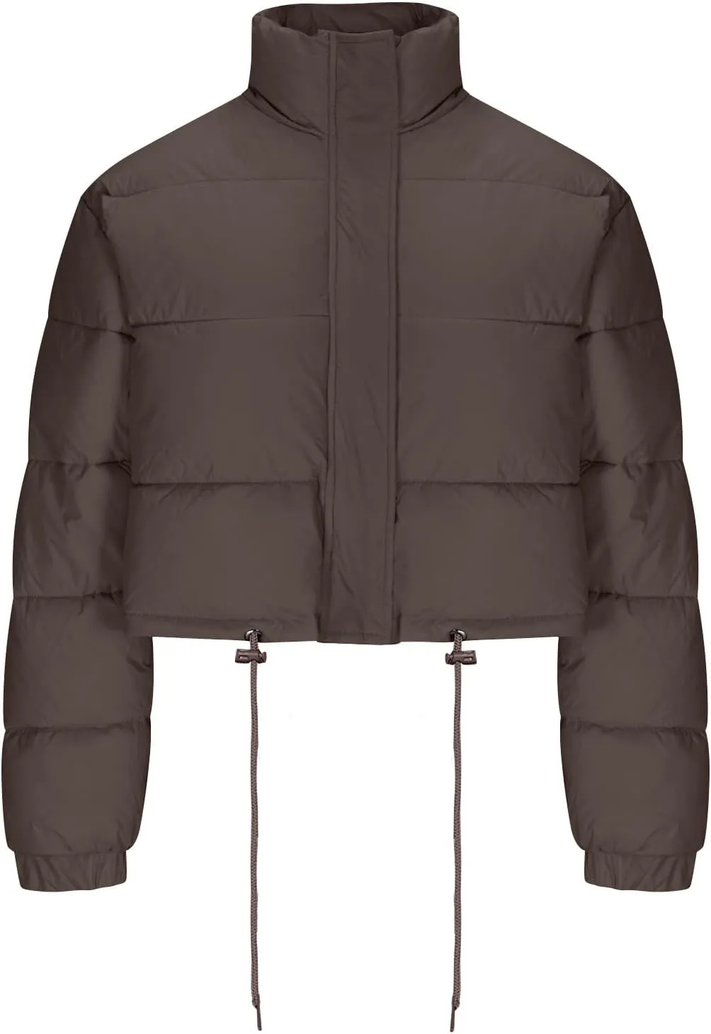 Womens Winter Short Coats Turtleneck Puffer Jackets Sexy Crop Casual Solid Color Padded Wadded Down Coat Top