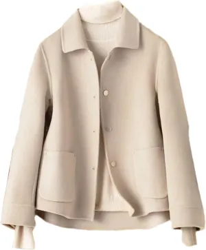 Wool Coat Women's Wool Blends Coat Winter Autumn Elegant Woolen Outerwear