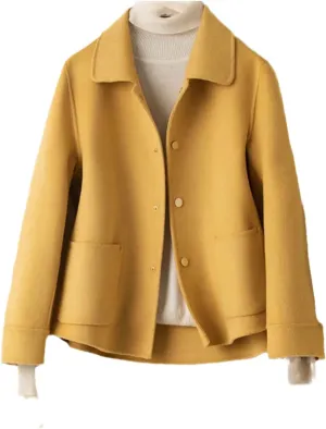 Wool Coat Women's Wool Blends Coat Winter Autumn Elegant Woolen Outerwear