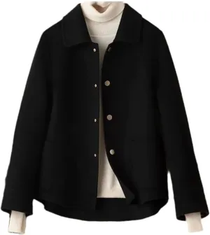 Wool Coat Women's Wool Blends Coat Winter Autumn Elegant Woolen Outerwear