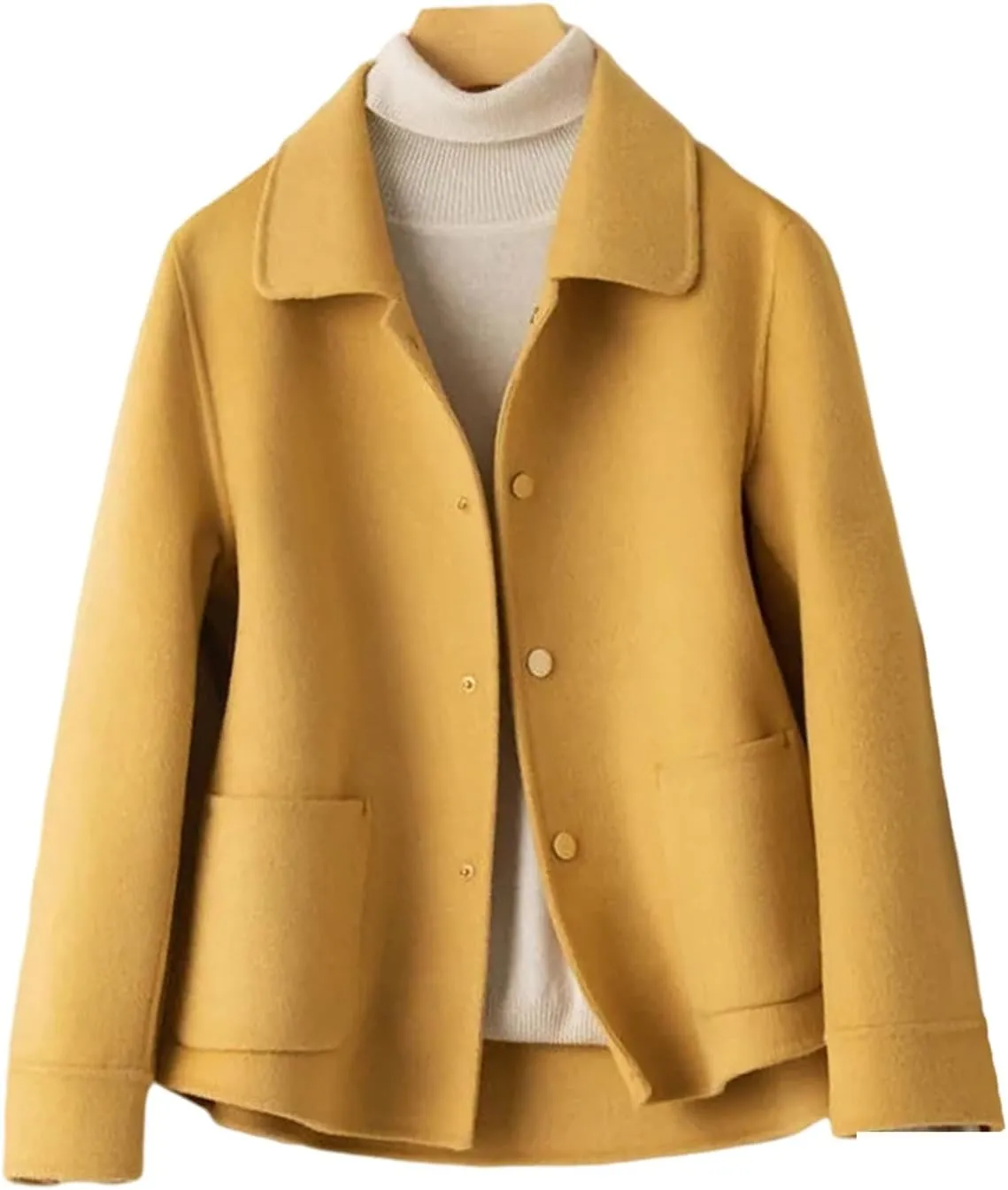 Wool Coat Women's Wool Blends Coat Winter Autumn Elegant Woolen Outerwear