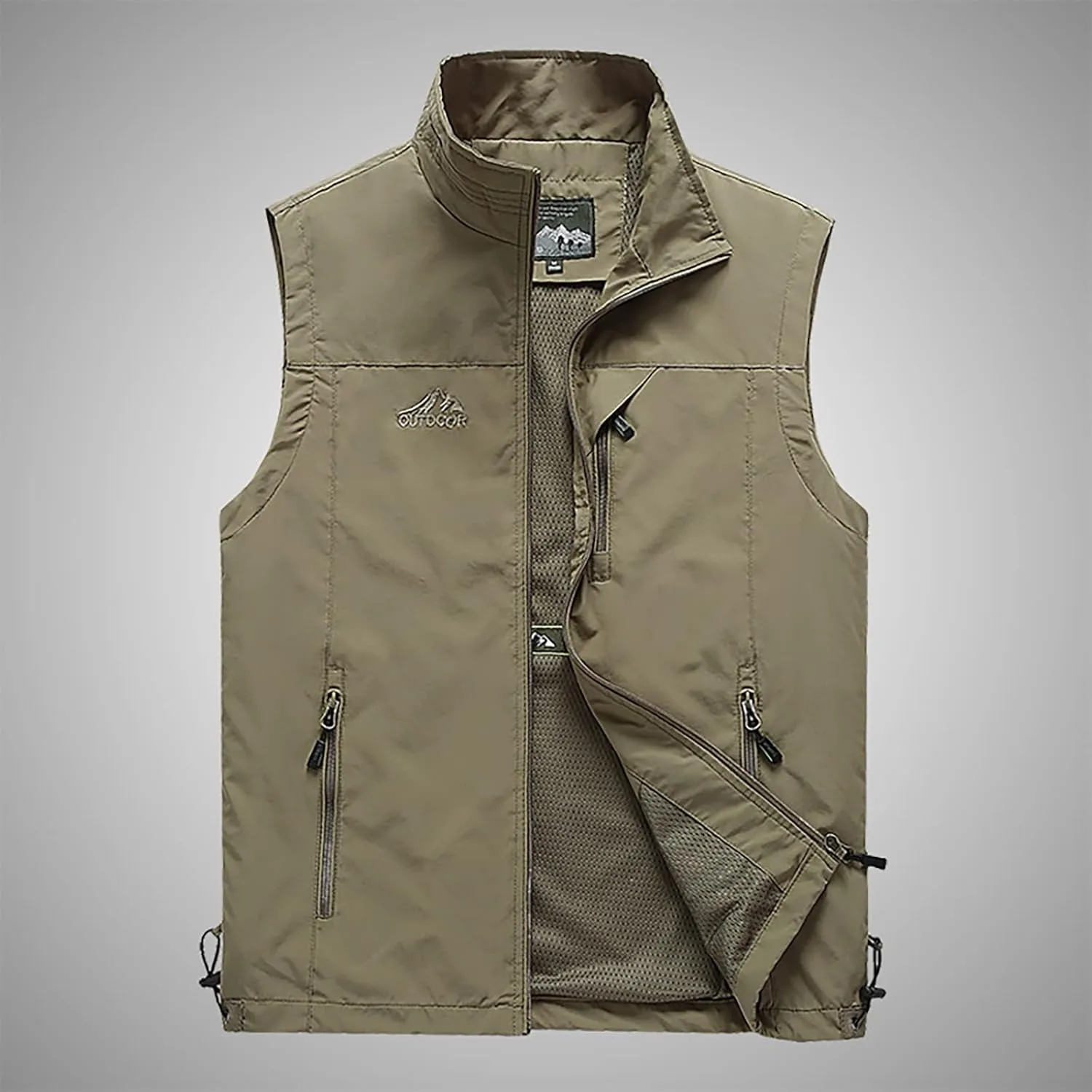 Ymosrh Men's Down Vest Puffer Vest Winter Outdoor Zipper Sleeveless Warm Puffey Jacket Vest, XL-4XL