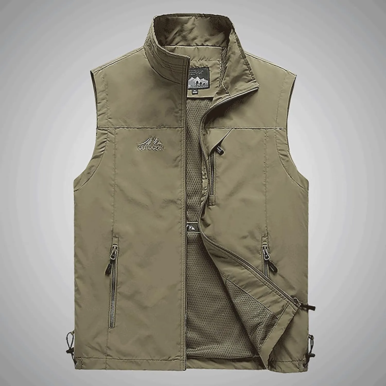 Ymosrh Men's Down Vest Puffer Vest Winter Outdoor Zipper Sleeveless Warm Puffey Jacket Vest, XL-4XL