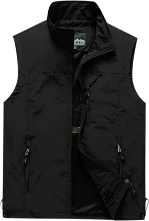 Ymosrh Men's Down Vest Puffer Vest Winter Outdoor Zipper Sleeveless Warm Puffey Jacket Vest, XL-4XL