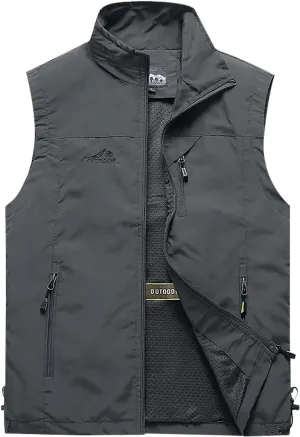 Ymosrh Men's Down Vest Puffer Vest Winter Outdoor Zipper Sleeveless Warm Puffey Jacket Vest, XL-4XL