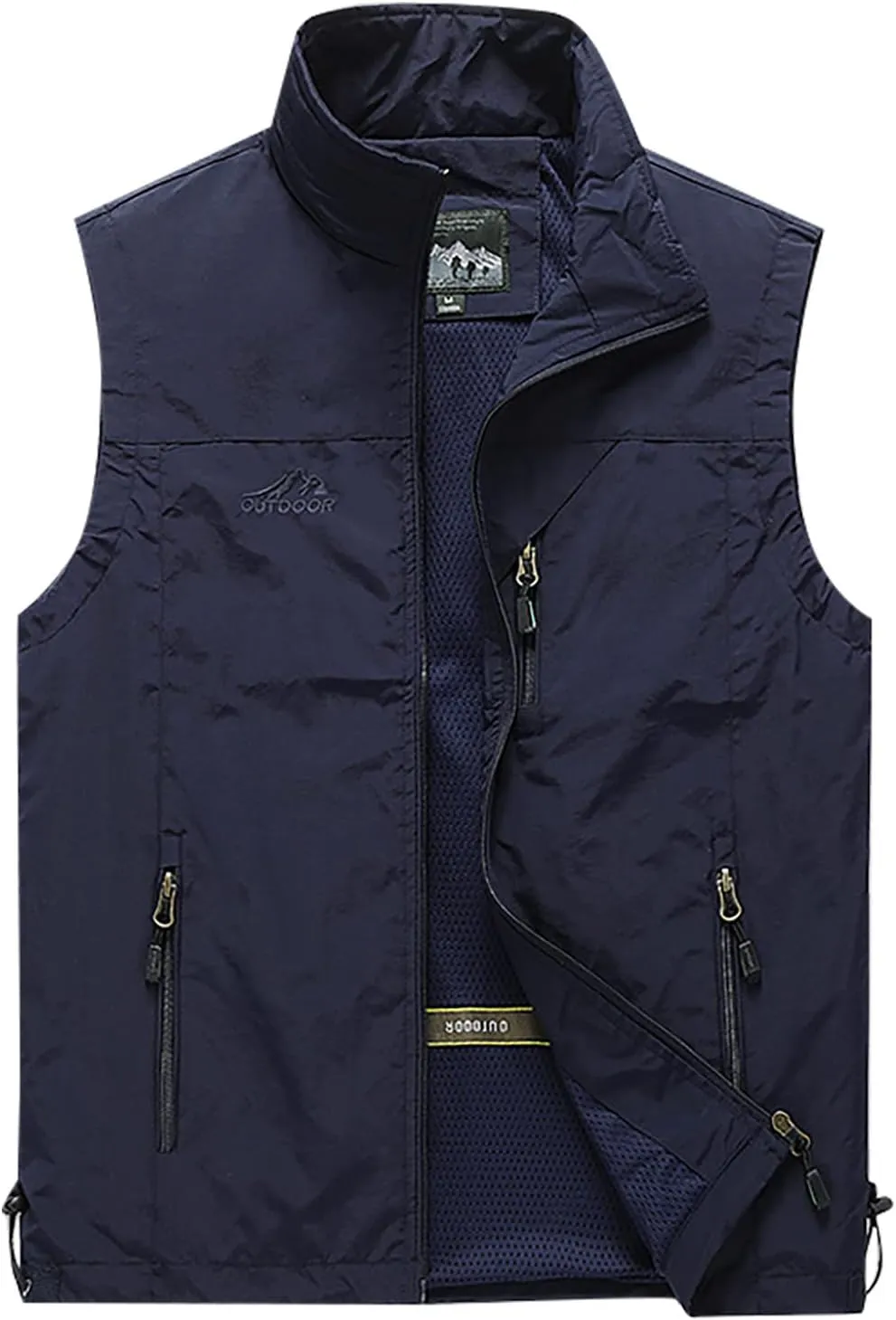 Ymosrh Men's Down Vest Puffer Vest Winter Outdoor Zipper Sleeveless Warm Puffey Jacket Vest, XL-4XL