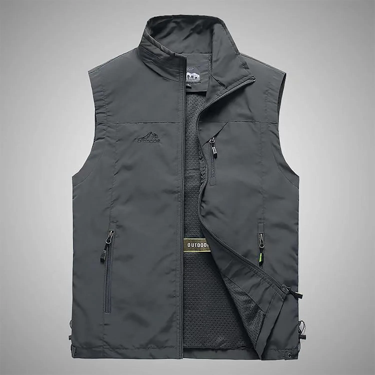 Ymosrh Men's Down Vest Puffer Vest Winter Outdoor Zipper Sleeveless Warm Puffey Jacket Vest, XL-4XL