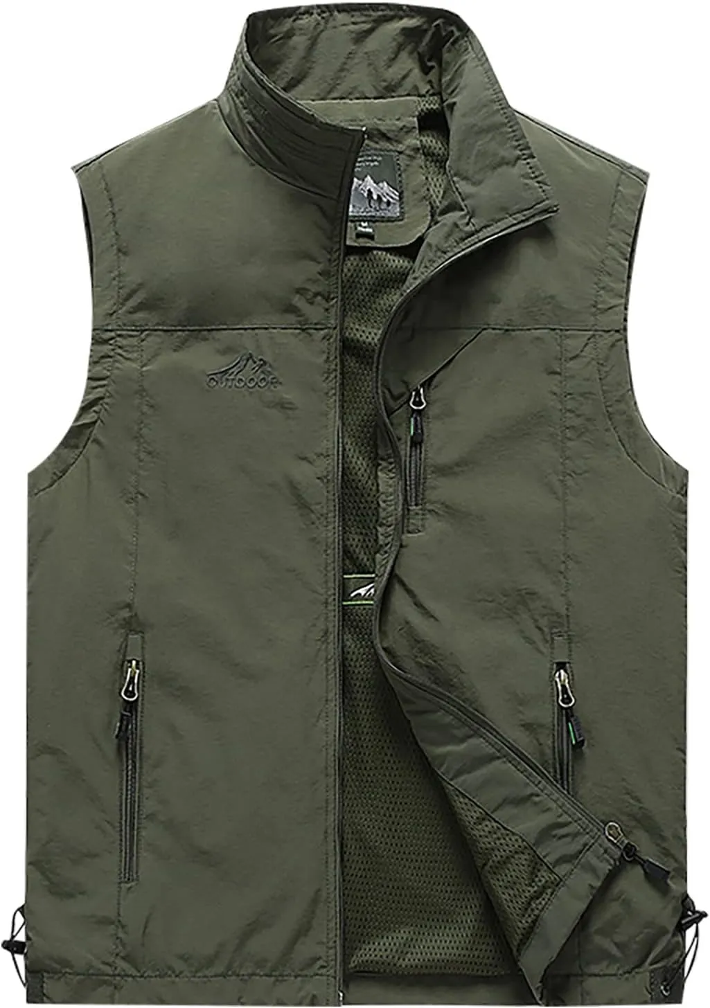 Ymosrh Men's Down Vest Puffer Vest Winter Outdoor Zipper Sleeveless Warm Puffey Jacket Vest, XL-4XL