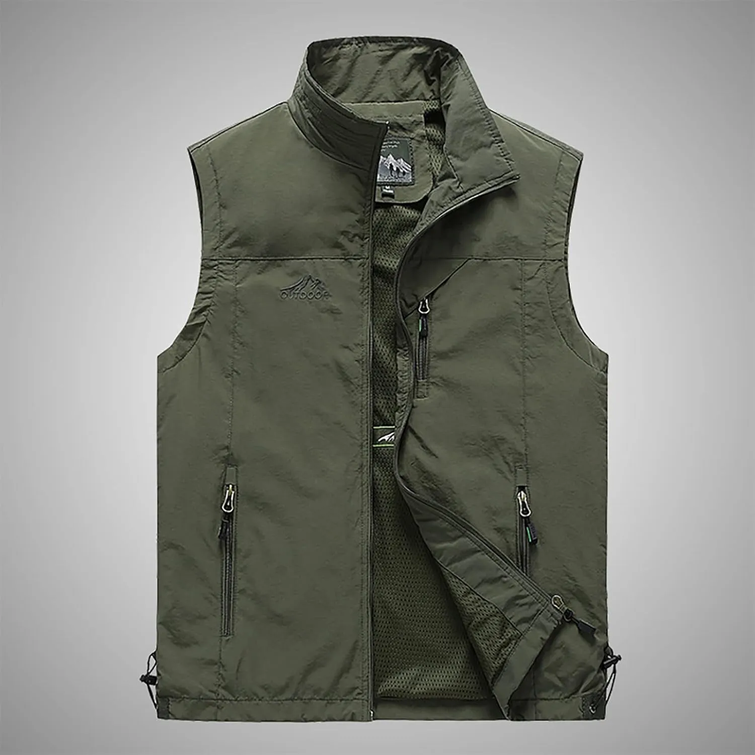 Ymosrh Men's Down Vest Puffer Vest Winter Outdoor Zipper Sleeveless Warm Puffey Jacket Vest, XL-4XL