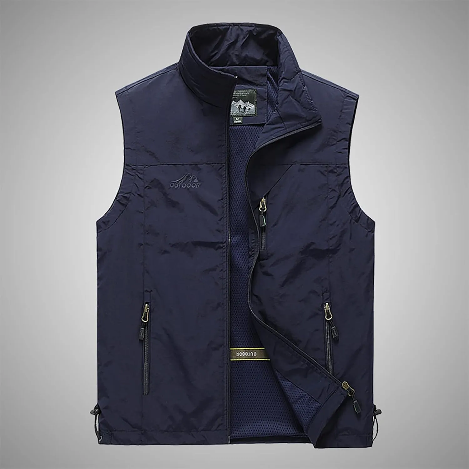 Ymosrh Men's Down Vest Puffer Vest Winter Outdoor Zipper Sleeveless Warm Puffey Jacket Vest, XL-4XL