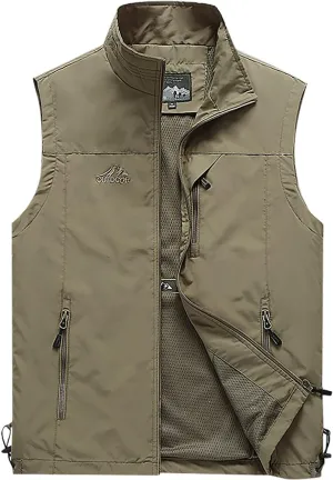 Ymosrh Men's Down Vest Puffer Vest Winter Outdoor Zipper Sleeveless Warm Puffey Jacket Vest, XL-4XL