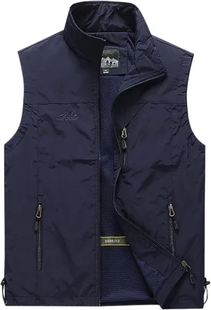 Ymosrh Men's Down Vest Puffer Vest Winter Outdoor Zipper Sleeveless Warm Puffey Jacket Vest, XL-4XL