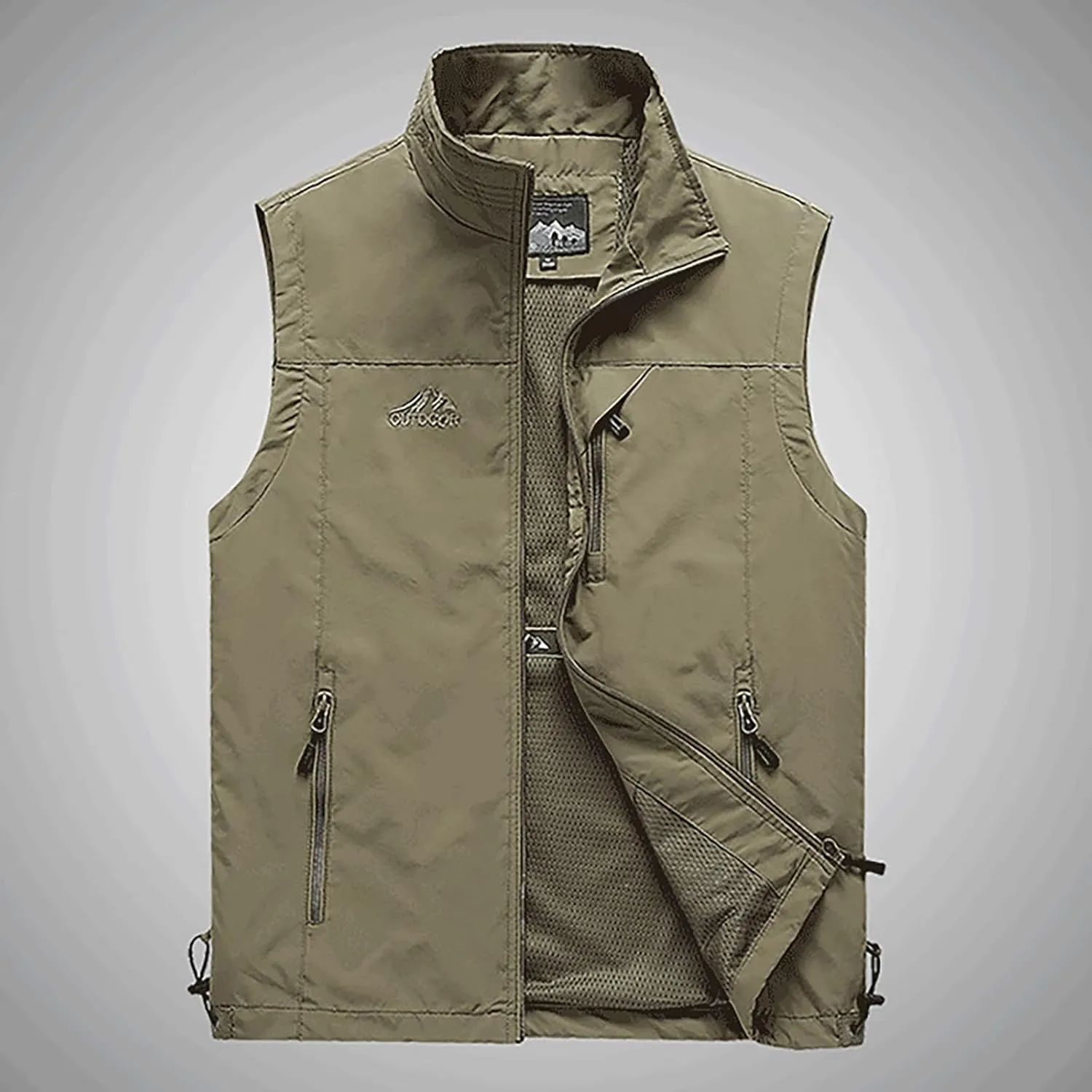 Ymosrh Men's Down Vest Puffer Vest Winter Outdoor Zipper Sleeveless Warm Puffey Jacket Vest, XL-4XL