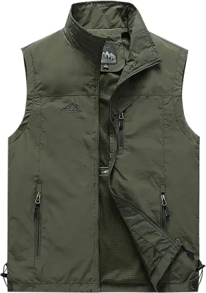 Ymosrh Men's Down Vest Puffer Vest Winter Outdoor Zipper Sleeveless Warm Puffey Jacket Vest, XL-4XL