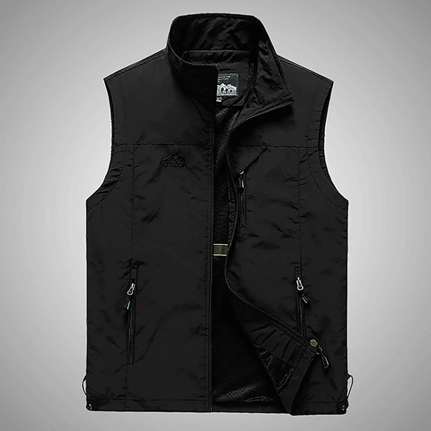 Ymosrh Men's Down Vest Puffer Vest Winter Outdoor Zipper Sleeveless Warm Puffey Jacket Vest, XL-4XL